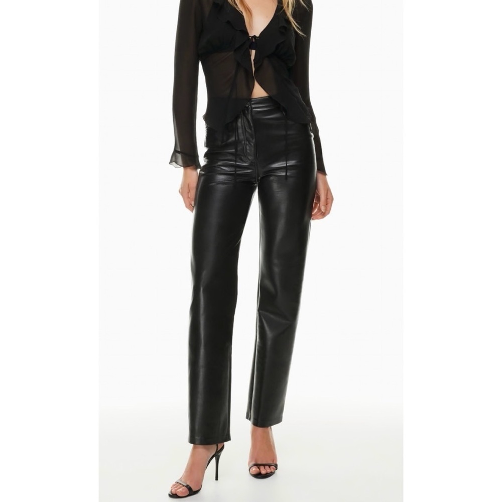 ARITZIA Wilfred Black Faux Leather Melina Pants